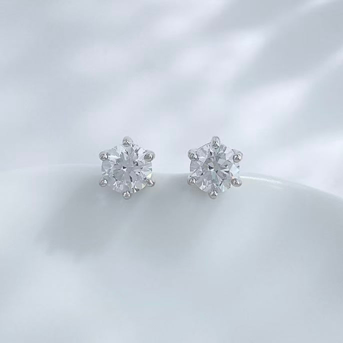 18K金 IGI 50分 經典單鑽鑽耳環 三色任選