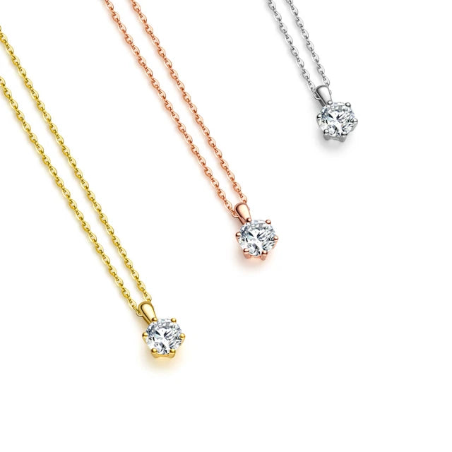 18K金 50分鑽 經典鑽石項鍊-多色選