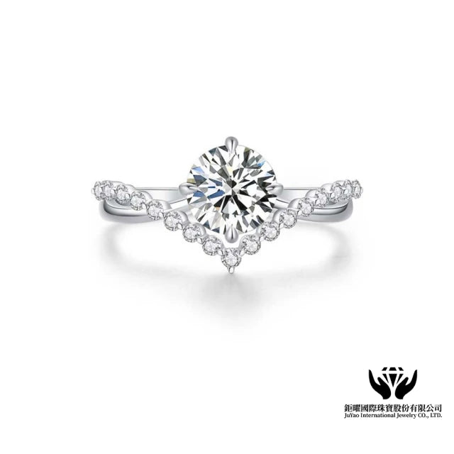 18K金 IGI 50分 最白D色 浪漫鑽石戒指