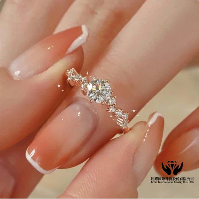 18K金 IGI 1克拉 最白D色 結晶鑽石戒指