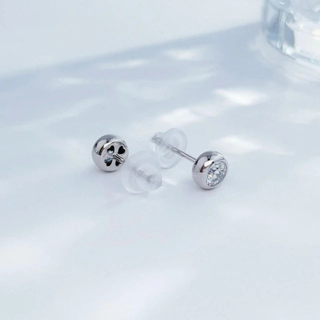 鉑金PT950 30分 清新時尚泡泡款鑽石耳環
