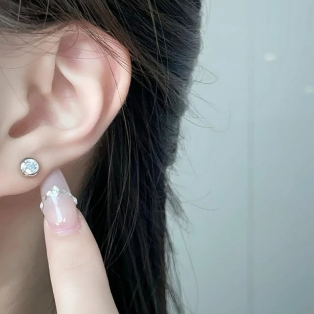 鉑金PT950 30分 清新時尚泡泡款鑽石耳環