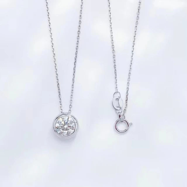 鉑金PT950 IGI 1克拉 小圓滿鑽石項鏈