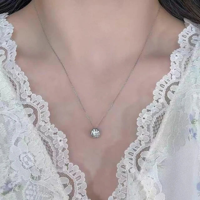 鉑金PT950 IGI 1克拉 小圓滿鑽石項鏈