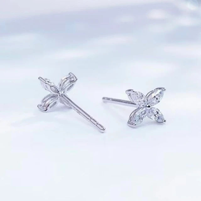 18K金 80分 時尚馬眼閃閃鑽石耳環