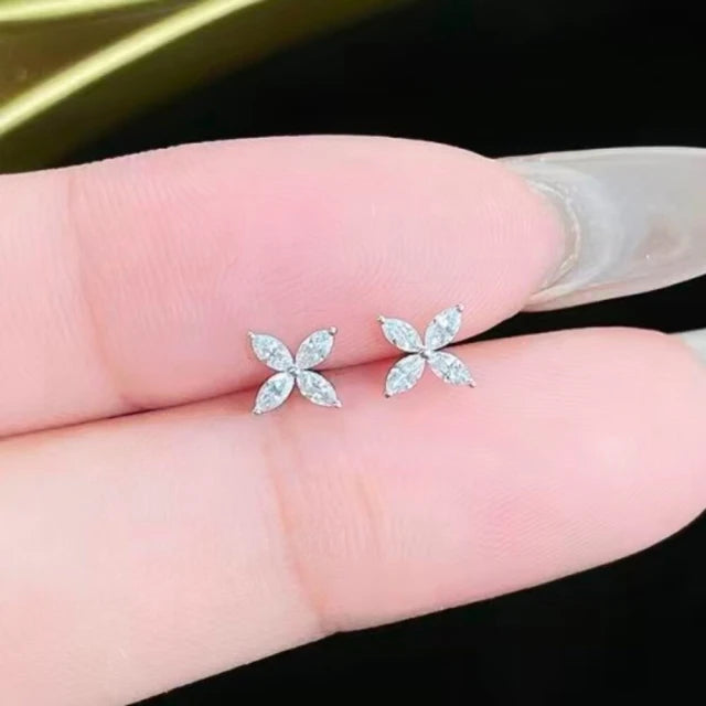 18K金 80分 時尚馬眼閃閃鑽石耳環