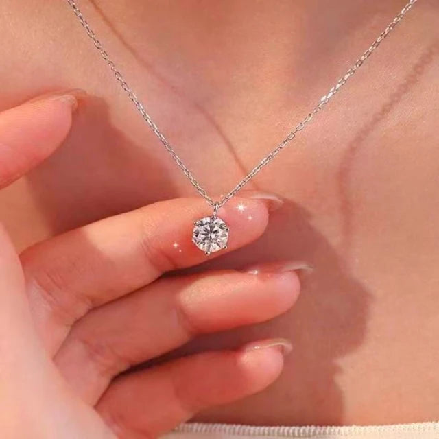 18K金 IGI 2克拉 經典六爪鑽石項鍊