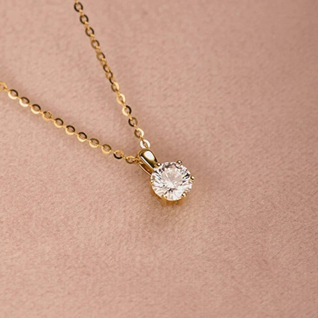 18K金 IGI 2克拉 經典六爪鑽石項鍊