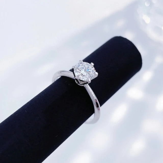 鉑金PT950 IGI 1克拉 時尚簡約六爪鑽石戒指