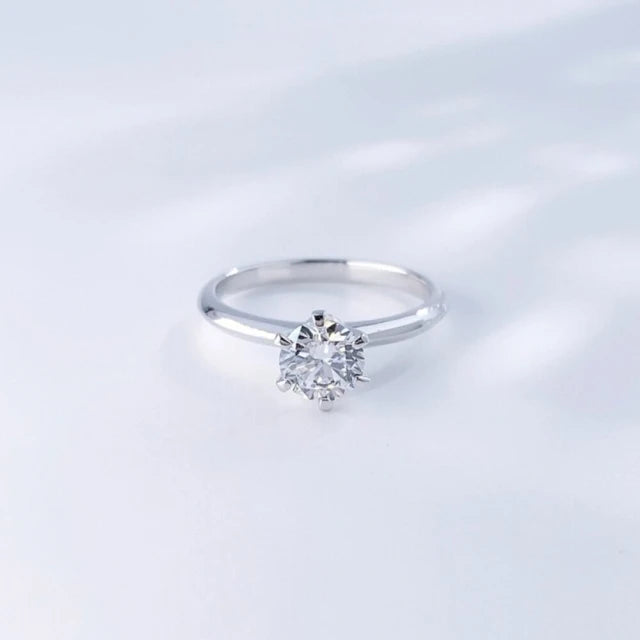 鉑金PT950 IGI 1克拉 時尚簡約六爪鑽石戒指