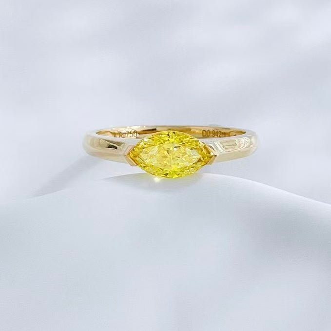 18K金 0.9克拉 菱光曳影黃鑽戒指 - Juyao鉅曜