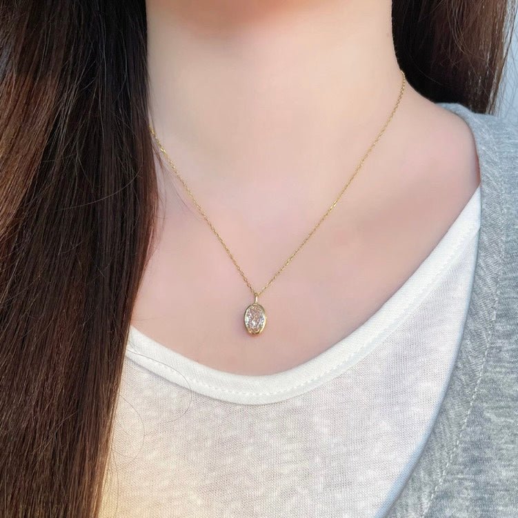 18K黃金 1克拉粉鑽鑽石吊墜（不含鍊） - Juyao鉅曜