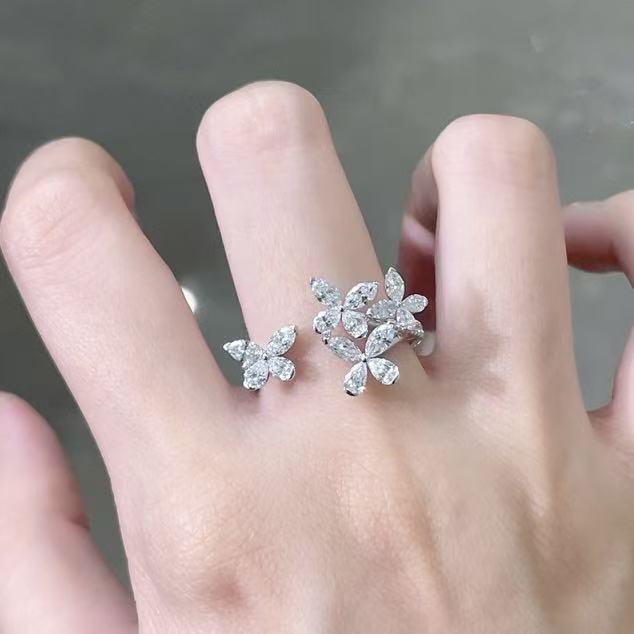 18K金 1克拉 冰雪蝶戀鑽石戒指 - Juyao鉅曜