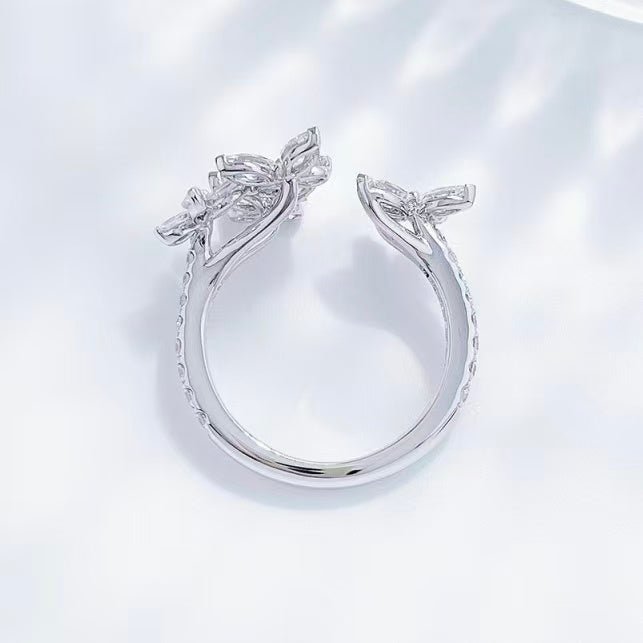 18K金 1克拉 冰雪蝶戀鑽石戒指 - Juyao鉅曜