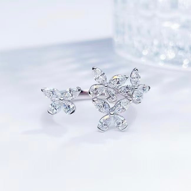 18K金 1克拉 冰雪蝶戀鑽石戒指 - Juyao鉅曜