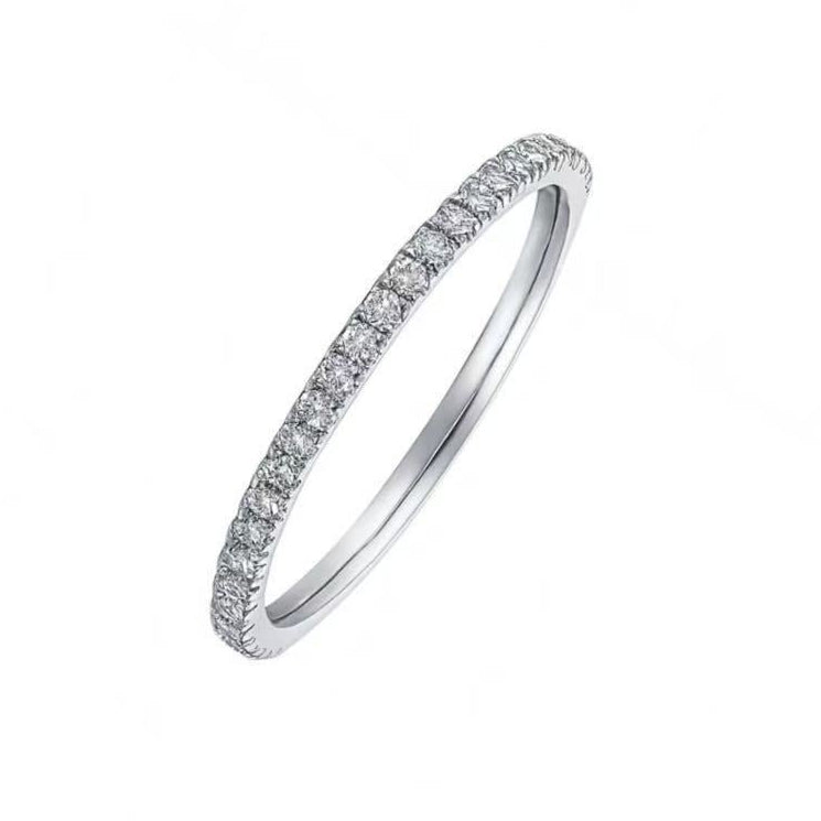 18K金 30分 百搭整圈鑽石線戒 三色任選 - Juyao鉅曜