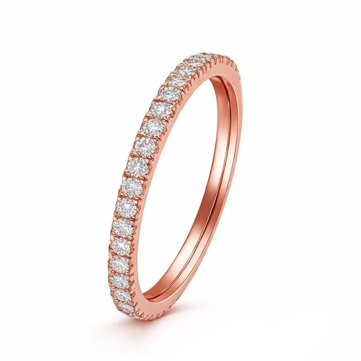 18K金 30分 百搭整圈鑽石線戒 三色任選 - Juyao鉅曜