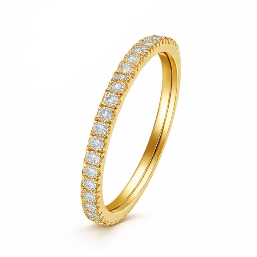 18K金 30分 百搭整圈鑽石線戒 三色任選 - Juyao鉅曜