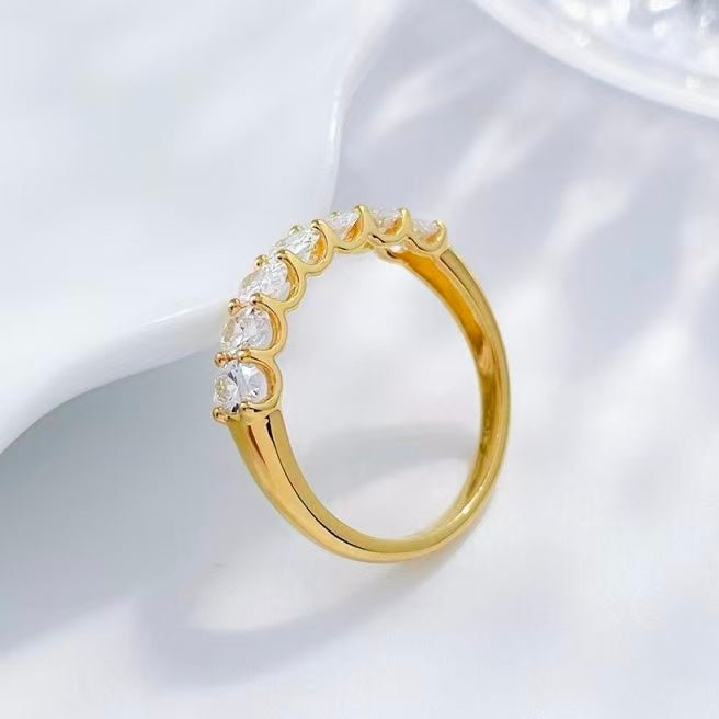 18K金 經典排鑲半圈鑽戒 - Juyao鉅曜