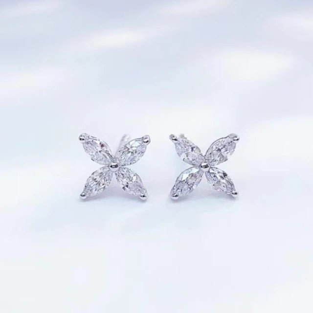 18K金 80分 時尚馬眼閃閃鑽石耳環 - Juyao鉅曜