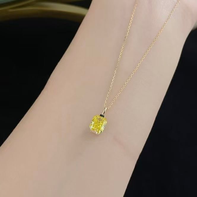 18K金 IGI 1克拉 時光晶匣黃鑽項鍊 - Juyao鉅曜