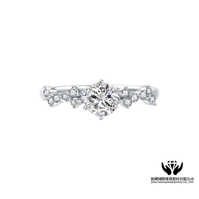 18K金 IGI 1克拉 最白D色 結晶鑽石戒指 - Juyao鉅曜