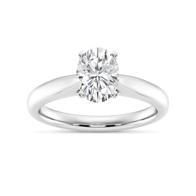 18K金 IGI 1克拉 Low Tapered橢圓鑽戒 - Juyao鉅曜