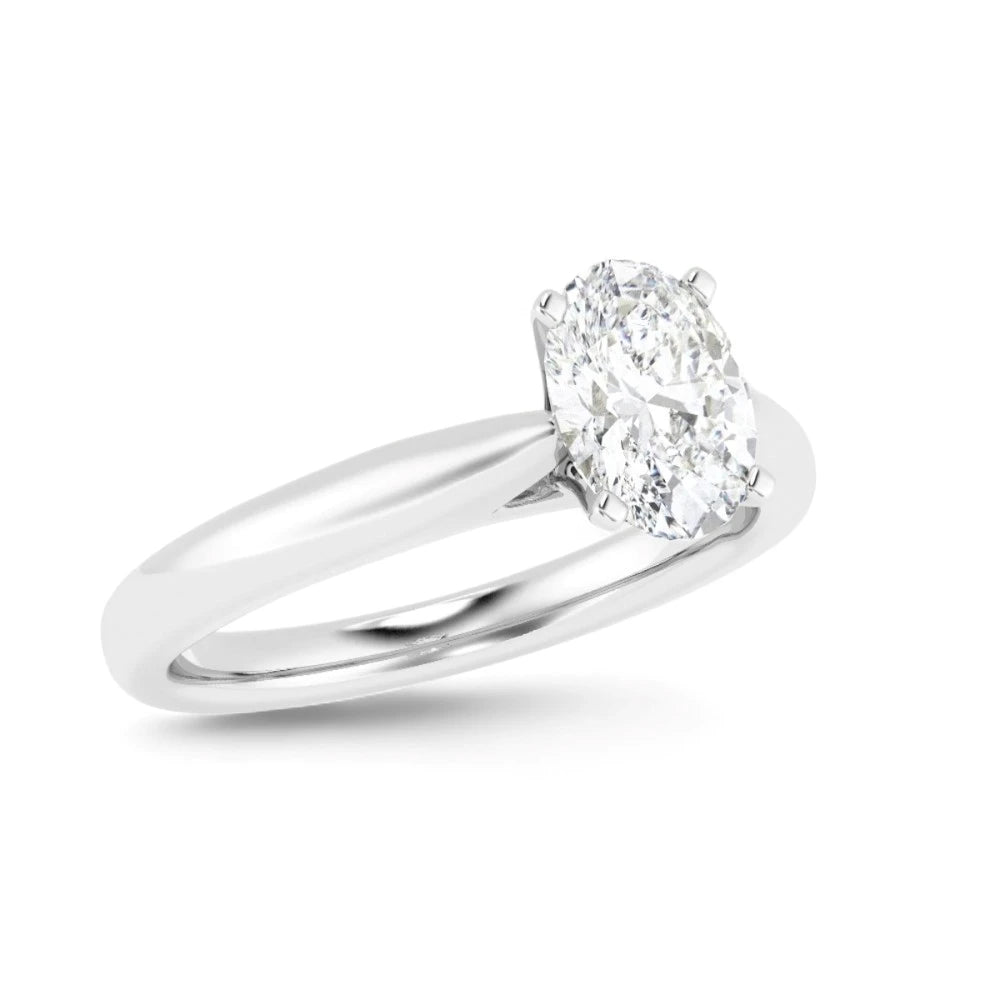 18K金 IGI 1克拉 Low Tapered橢圓鑽戒 - Juyao鉅曜