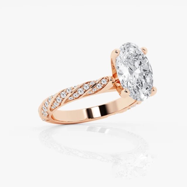 18K金 IGI 1克拉 Ribbon橢圓鑽戒 - Juyao鉅曜