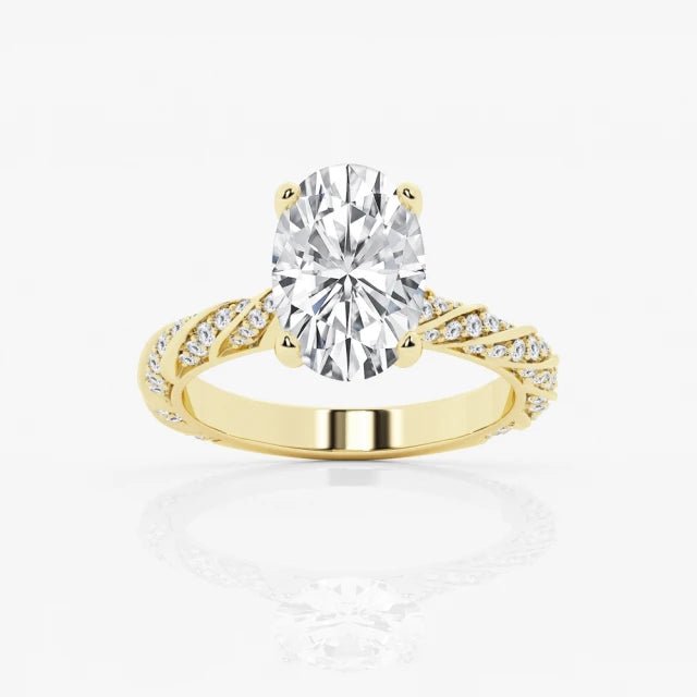 18K金 IGI 1克拉 Ribbon橢圓鑽戒 - Juyao鉅曜