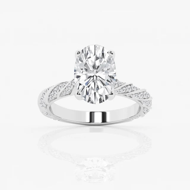 18K金 IGI 1克拉 Ribbon橢圓鑽戒 - Juyao鉅曜