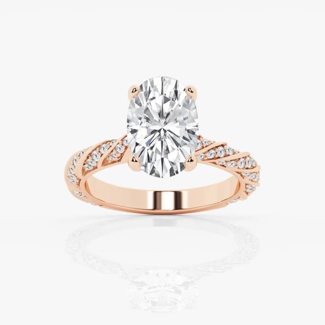 18K金 IGI 1克拉 Ribbon橢圓鑽戒 - Juyao鉅曜