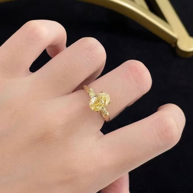 18K金 IGI 2克拉 金紋誓約黃鑽戒指 - Juyao鉅曜