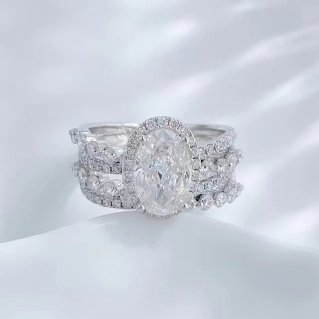 18K金 IGI 2克拉 橢圓閃耀星河鑽戒 - Juyao鉅曜