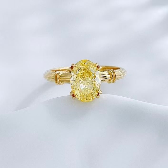 18K金 IGI 2克拉 金紋誓約黃鑽戒指 - Juyao鉅曜