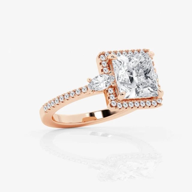 18K金 IGI 2克拉 閃耀Halo公主方型鑽戒 - Juyao鉅曜