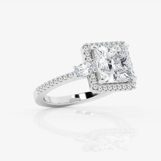 18K金 IGI 2克拉 閃耀Halo公主方型鑽戒 - Juyao鉅曜