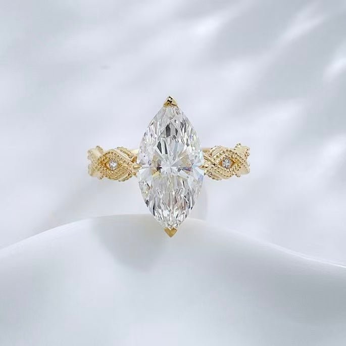 18K金 IGI 3克拉 星芒稜光馬眼鑽戒 - Juyao鉅曜