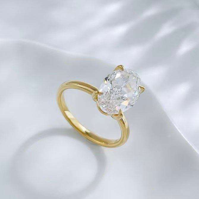 18K金 IGI 3克拉 白雪之鑽橢圓鑽戒 - Juyao鉅曜