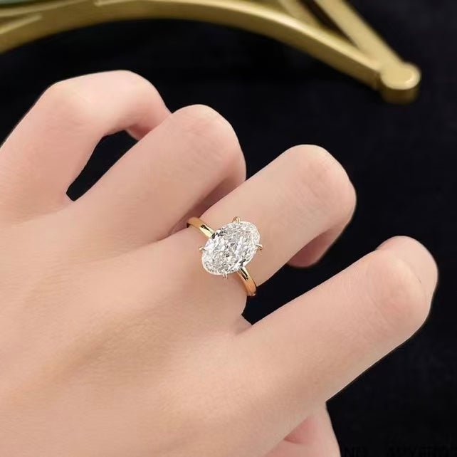 18K金 IGI 3克拉 白雪之鑽橢圓鑽戒 - Juyao鉅曜