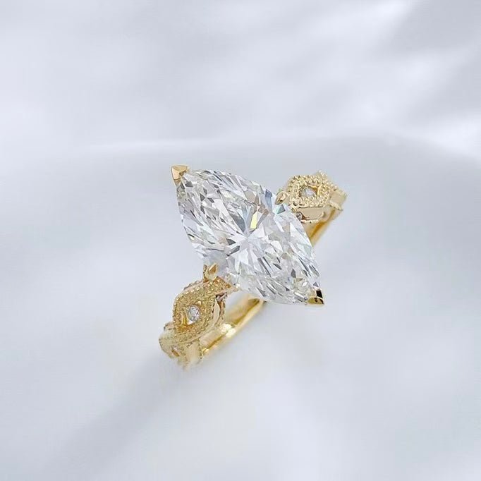 18K金 IGI 3克拉 星芒稜光馬眼鑽戒 - Juyao鉅曜