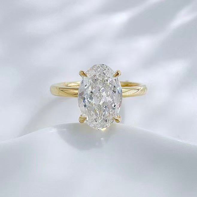 18K金 IGI 3克拉 白雪之鑽橢圓鑽戒 - Juyao鉅曜