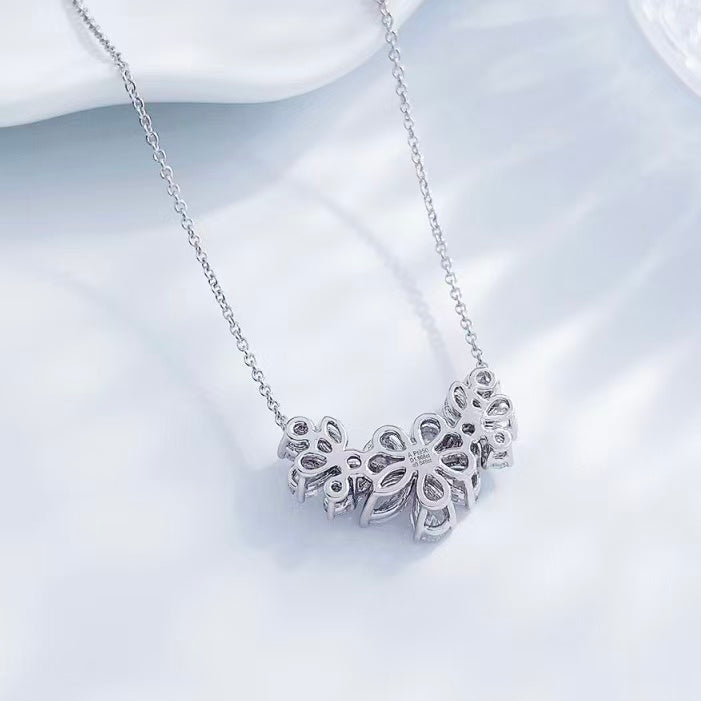 鉑金PT950 2克拉 雪夜花語鑽石項鍊