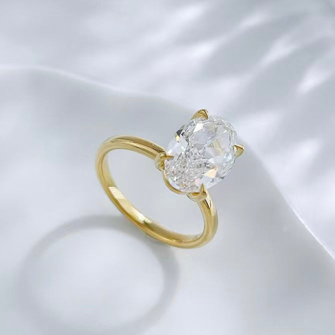 18K金 IGI 3克拉 白雪之鑽橢圓鑽戒