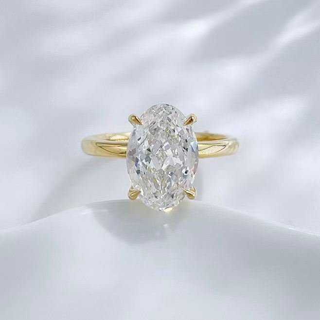 18K金 IGI 3克拉 白雪之鑽橢圓鑽戒