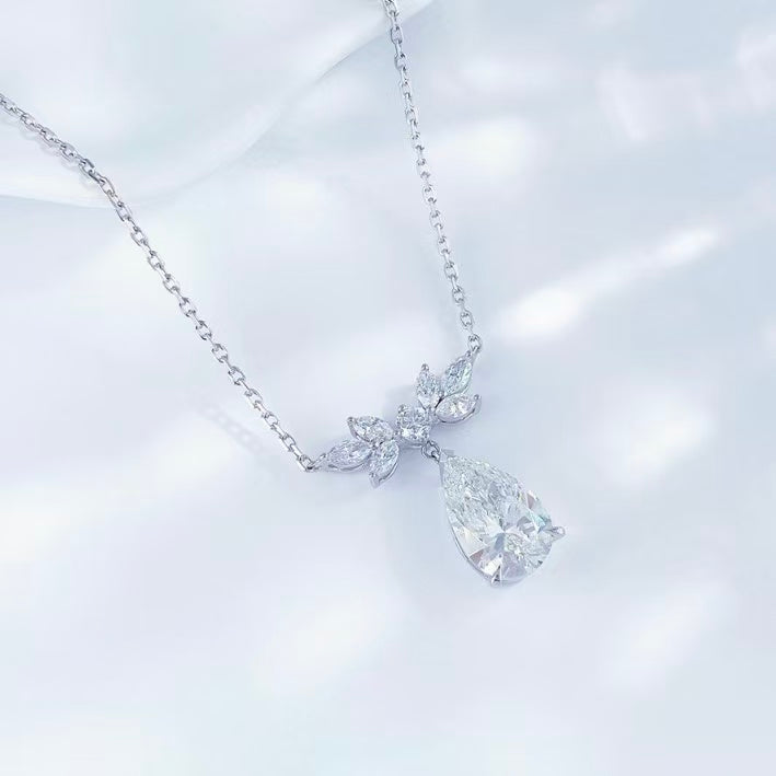 鉑金PT950 IGI 3克拉 雪夜聖花鑽石項鍊