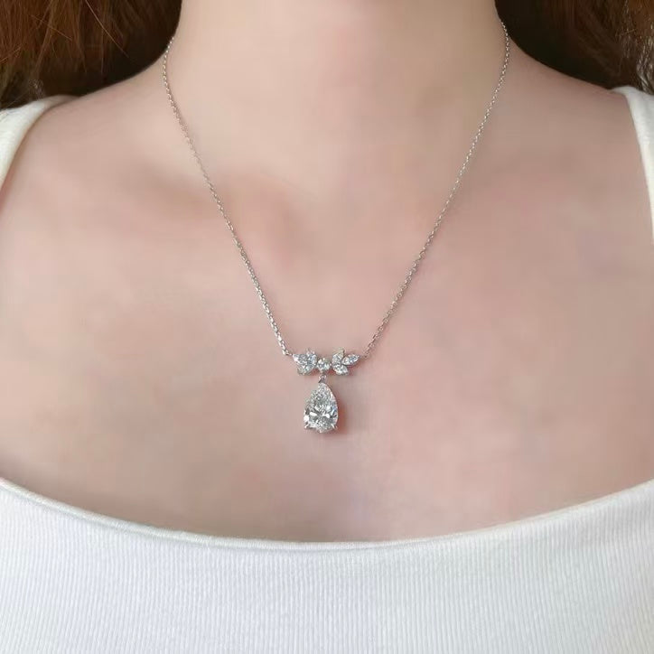 鉑金PT950 IGI 3克拉 雪夜聖花鑽石項鍊