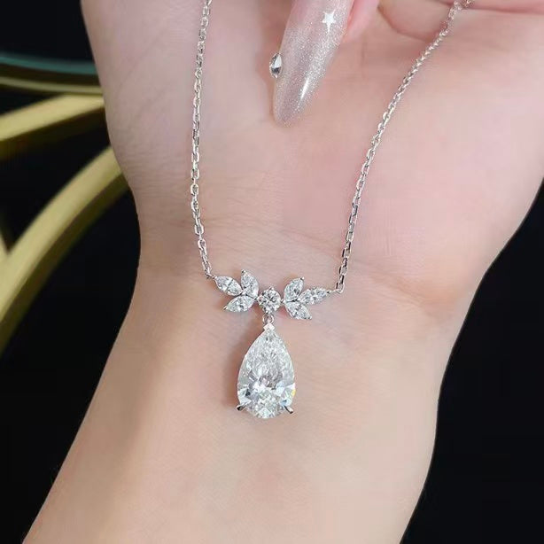 鉑金PT950 IGI 3克拉 雪夜聖花鑽石項鍊