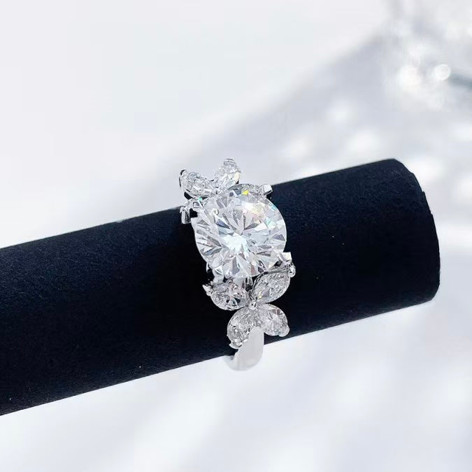 鉑金PT950 IGI 1克拉 聖誕雪舞鑽石戒指