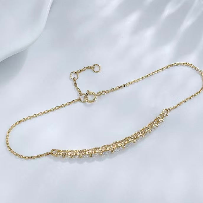 18K金 1克拉 雪鑽花環鑽石手鍊